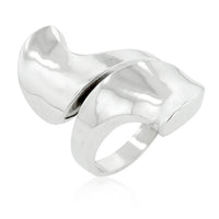 Thumbnail for Rhodium Plated Finish Abstract Statement Ring