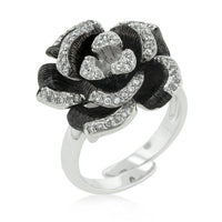 Thumbnail for Two-tone Finish Floral Ring with Textured Pedals