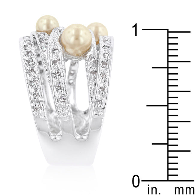 Champagne Pearl Cocktail Ring