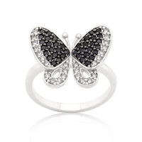 Thumbnail for Black and White Cubic Zirconia Butterfly Ring