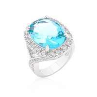 Thumbnail for Oval Blue Topaz Cocktail Ring