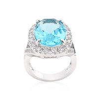 Thumbnail for Oval Blue Topaz Cocktail Ring