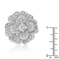 Thumbnail for Large Flower Cubic Zirconia Cocktail Ring