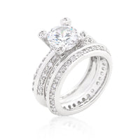 Thumbnail for The Miele Cubic Zirconia Round Cut Pave Ring Set