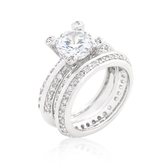 The Miele Cubic Zirconia Round Cut Pave Ring Set