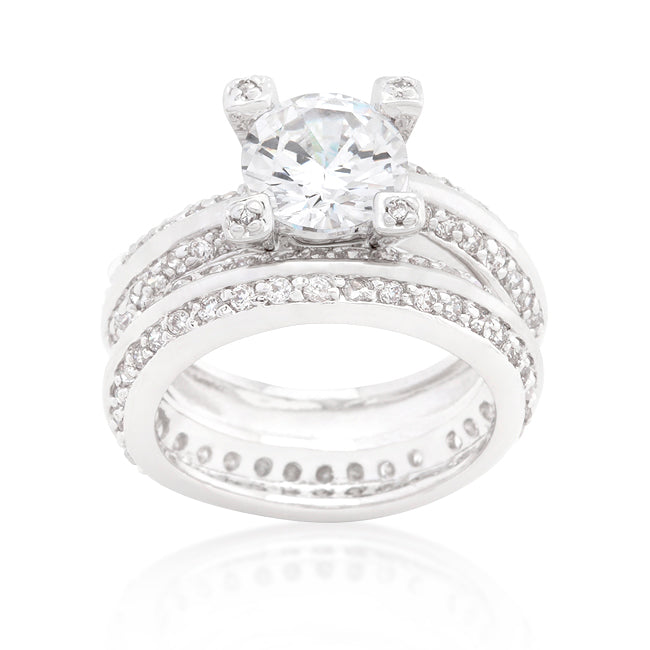 The Miele Cubic Zirconia Round Cut Pave Ring Set