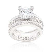 Thumbnail for The Miele Cubic Zirconia Round Cut Pave Ring Set