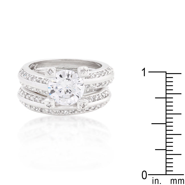 The Miele Cubic Zirconia Round Cut Pave Ring Set