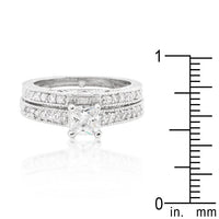 Thumbnail for Princess Cut Filigree Bridal Ring Set