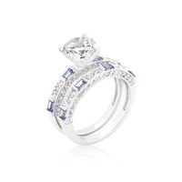 Thumbnail for Clear and Tanzanite Cubic Zirconia Ring Set