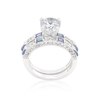 Thumbnail for Clear and Tanzanite Cubic Zirconia Ring Set