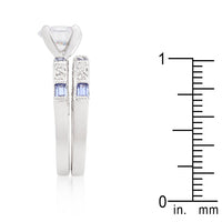 Thumbnail for Clear and Tanzanite Cubic Zirconia Ring Set