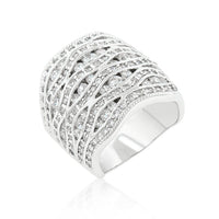 Thumbnail for Cubic Zirconia Pave Abstract Ring
