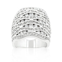 Thumbnail for Cubic Zirconia Pave Abstract Ring