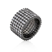 Thumbnail for Hematite Wide Pave Cubic Zirconia Ring