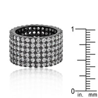 Thumbnail for Hematite Wide Pave Cubic Zirconia Ring