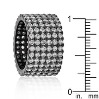 Thumbnail for Hematite Wide Pave Cubic Zirconia Ring