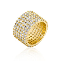 Thumbnail for Goldtone Finishd Wide Pave Cubic Zirconia Ring