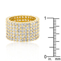 Thumbnail for Goldtone Finishd Wide Pave Cubic Zirconia Ring