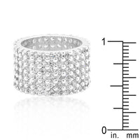 Thumbnail for Rhodium Plated Finishd Wide Pave Cubic Zirconia Ring