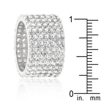 Thumbnail for Rhodium Plated Finishd Wide Pave Cubic Zirconia Ring