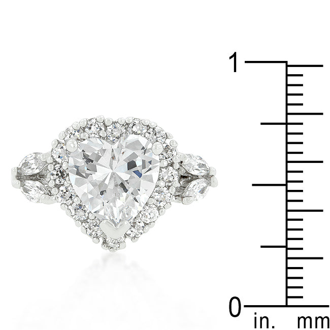 Heart Halo Engagement Ring