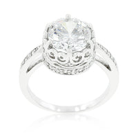 Thumbnail for Royal Crest Filigree Cubic Zirconia Ring