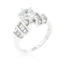 Thumbnail for Tapered Baguette Cubic Zirconia Engagement Ring