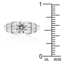 Thumbnail for Tapered Baguette Cubic Zirconia Engagement Ring