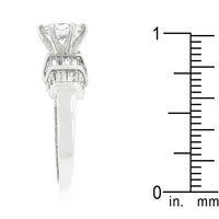 Thumbnail for Tapered Baguette Cubic Zirconia Engagement Ring