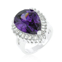 Thumbnail for Cubic Zirconia Purple and Clear Cocktail Ring
