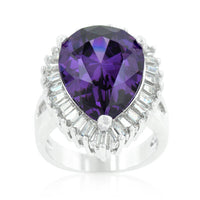 Thumbnail for Cubic Zirconia Purple and Clear Cocktail Ring