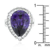 Thumbnail for Cubic Zirconia Purple and Clear Cocktail Ring