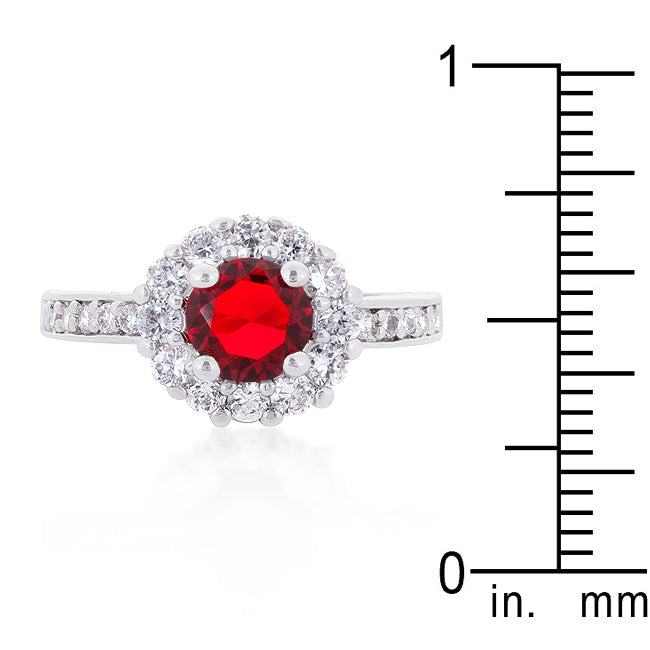 Ruby Red Halo Engagement Ring