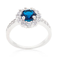 Thumbnail for Sapphire Blue Halo Engagement Ring