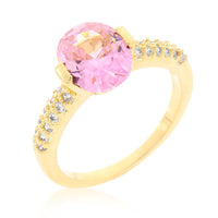 Thumbnail for Pink Oval Cubic Zirconia Engagement Ring