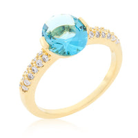 Thumbnail for Aqua Oval Cubic Zirconia Engagement Ring