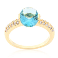 Thumbnail for Aqua Oval Cubic Zirconia Engagement Ring