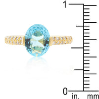 Thumbnail for Aqua Oval Cubic Zirconia Engagement Ring