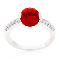 Thumbnail for Red Oval Cubic Zirconia Engagement Ring
