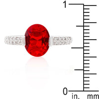 Thumbnail for Red Oval Cubic Zirconia Engagement Ring