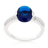 Thumbnail for Blue Oval Cubic Zirconia Engagement Ring