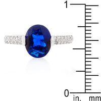 Thumbnail for Blue Oval Cubic Zirconia Engagement Ring