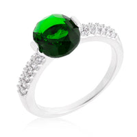 Thumbnail for Green Oval Cubic Zirconia Engagement Ring