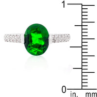 Thumbnail for Green Oval Cubic Zirconia Engagement Ring