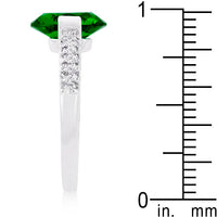 Thumbnail for Green Oval Cubic Zirconia Engagement Ring