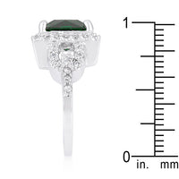 Thumbnail for Halo Style Princess Cut Emerald Green Cocktail Ring
