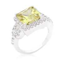 Thumbnail for Halo Style Princess Cut Peridot Cocktail Ring
