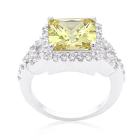 Thumbnail for Halo Style Princess Cut Peridot Cocktail Ring
