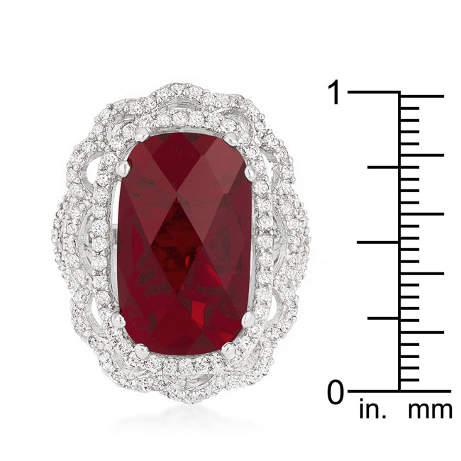 Red Cocktail Crest Ring